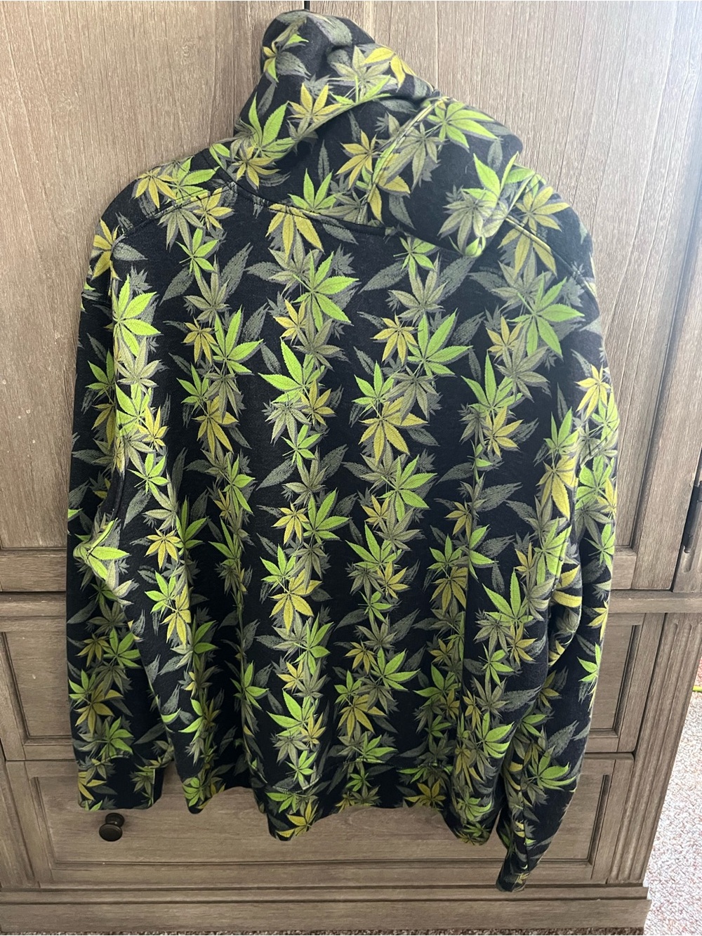 The North Face x Supreme Black Hoodie with Lime Green & Yellow Leaf Accents - Picture 4 of 6